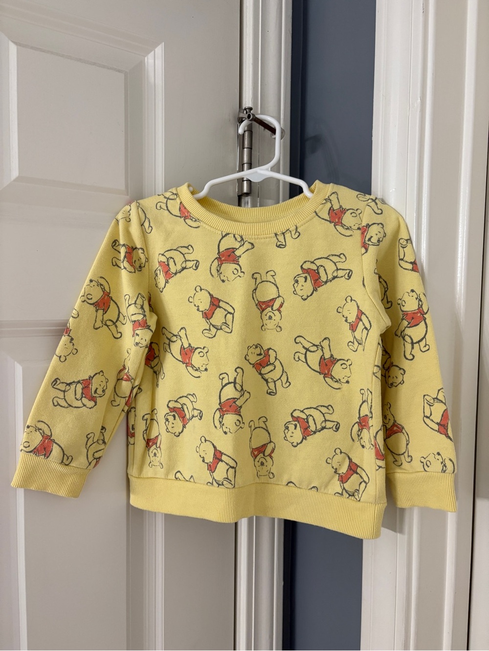 Disney Yellow Winnie the Pooh Pullover with Red Accents